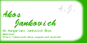 akos jankovich business card