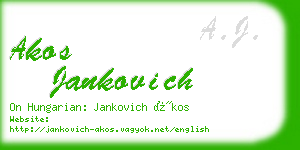 akos jankovich business card
